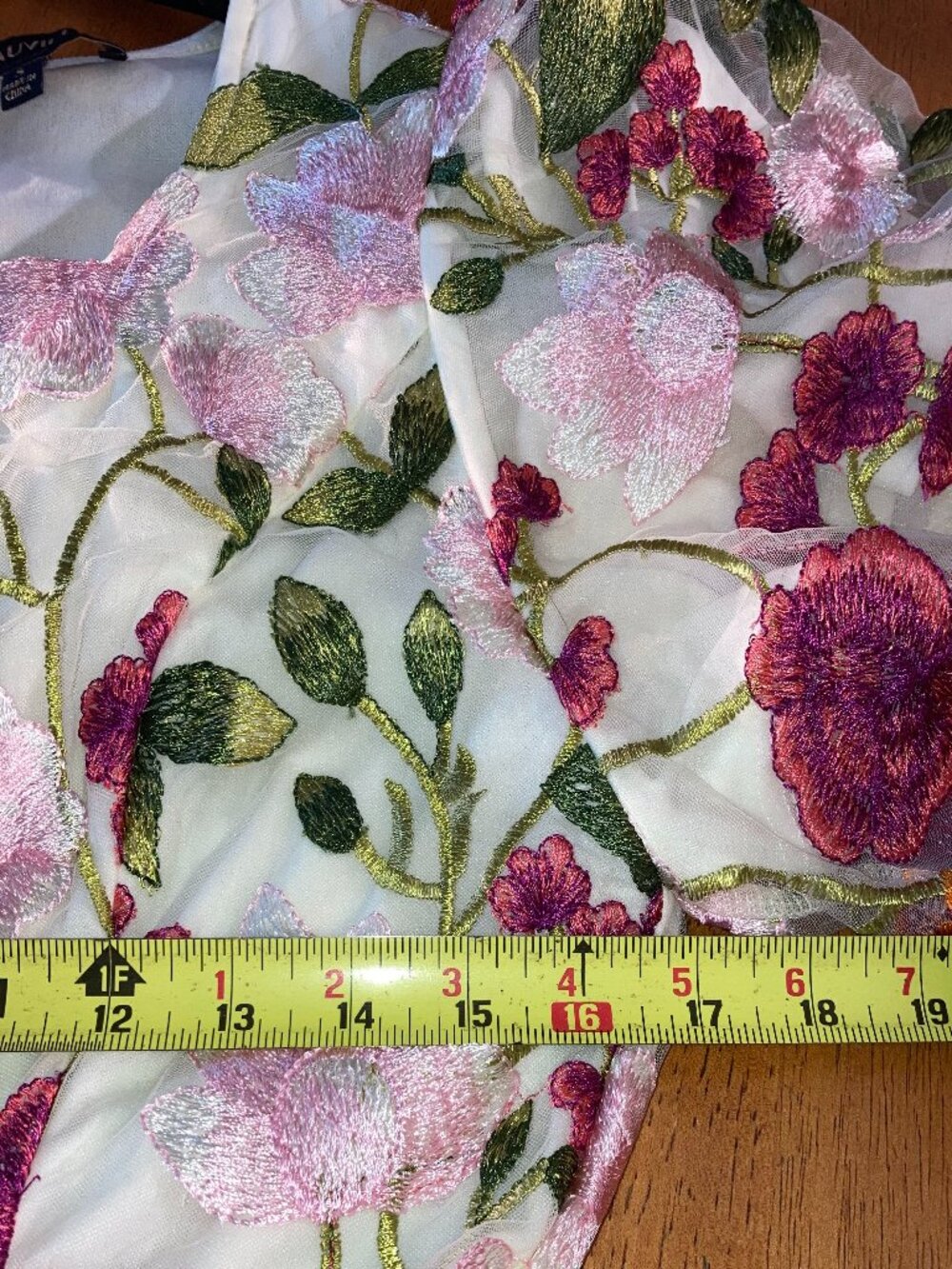 Deauville Ivory Floral Embroidered Midi Dress with 3D Flowers - Size Small - EUC - Picture 14 of 16